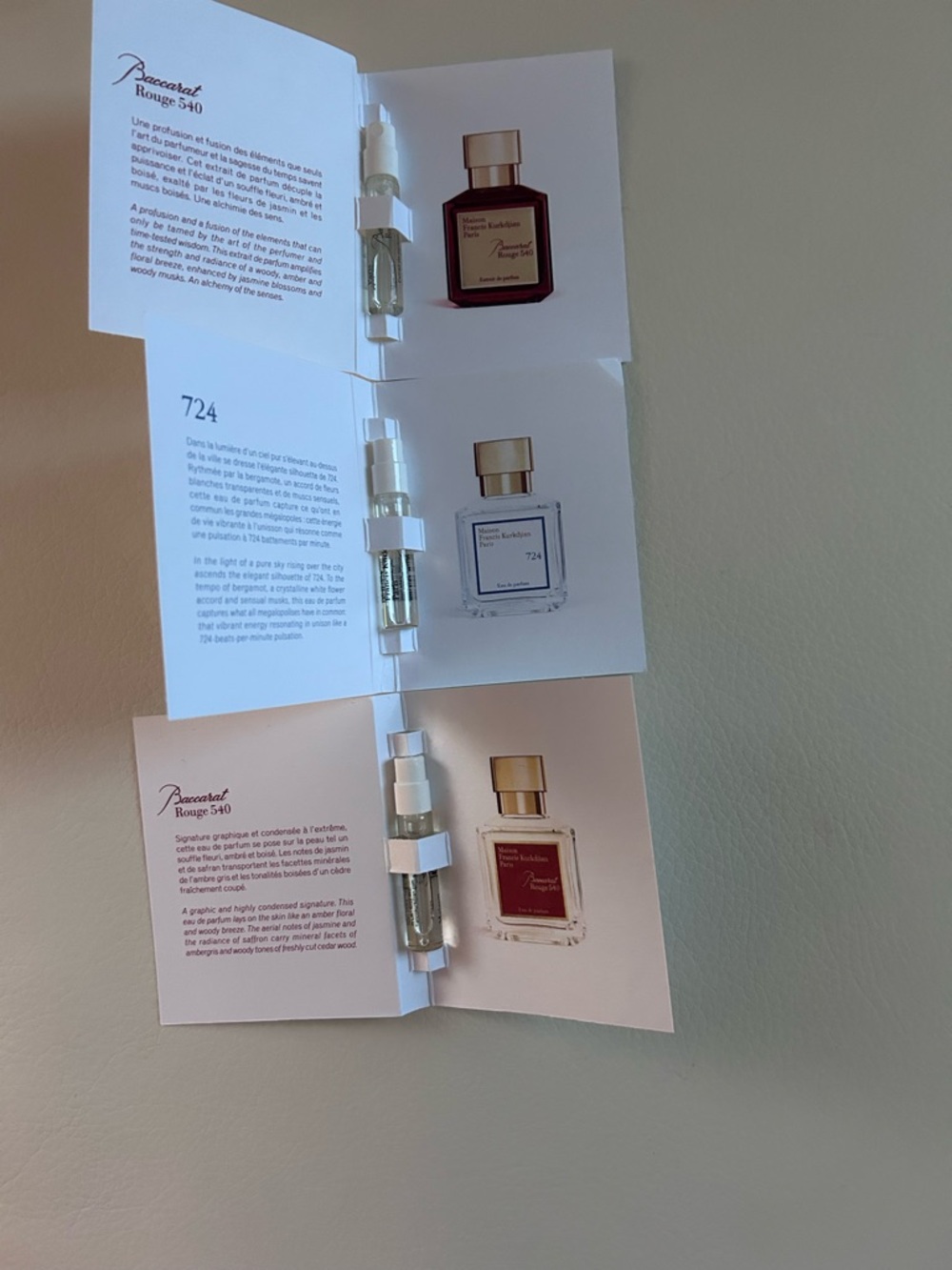 Baccarat Rouge 540 and 724 Sample Trio